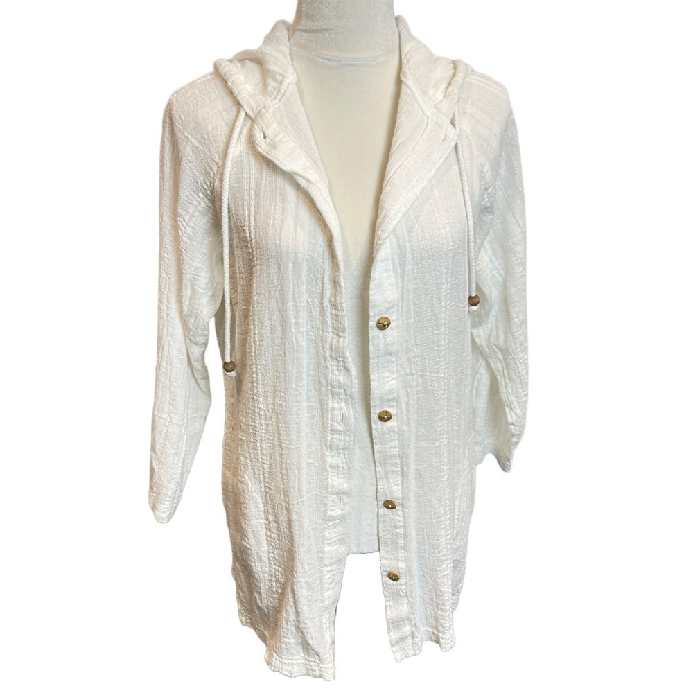 Dotti Hooded Cotton Lightweight Jacket or Swim CoverUp Large